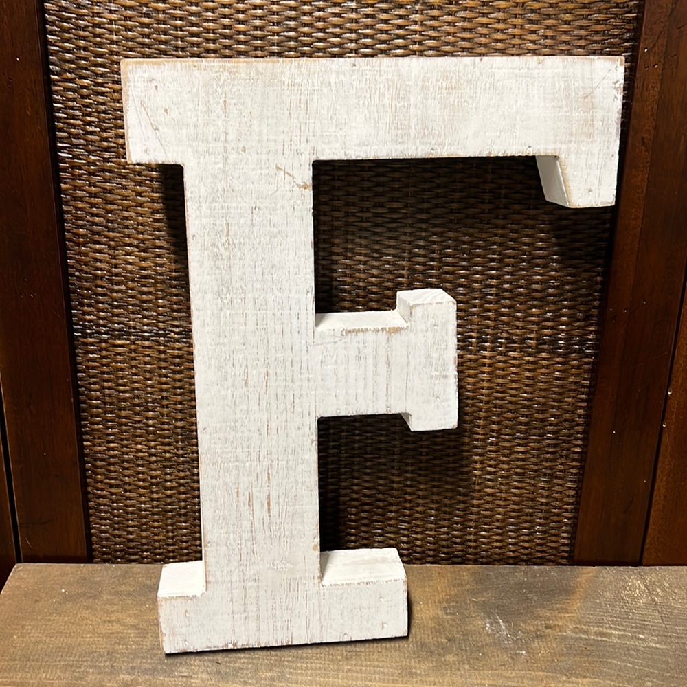 Hobby Lobby White Wood Letter “F” NWT